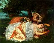 Gustave Courbet - Young Ladies on the Bank of the Seine